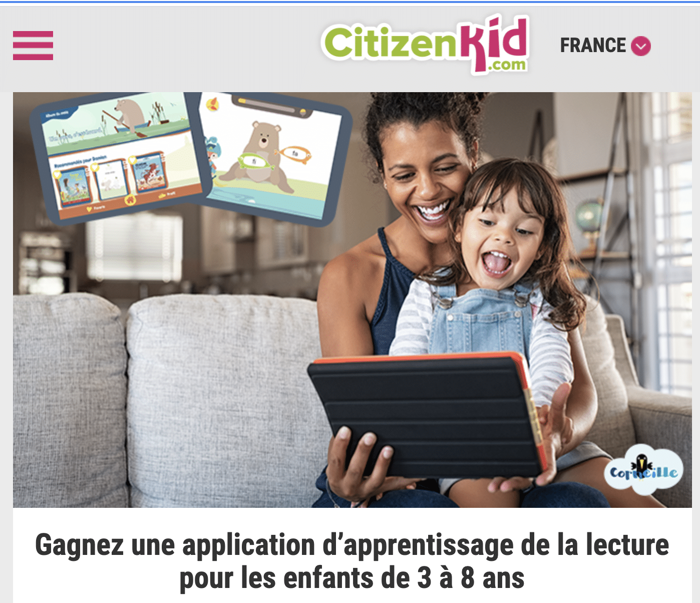 citizenkid Corneille application lecture